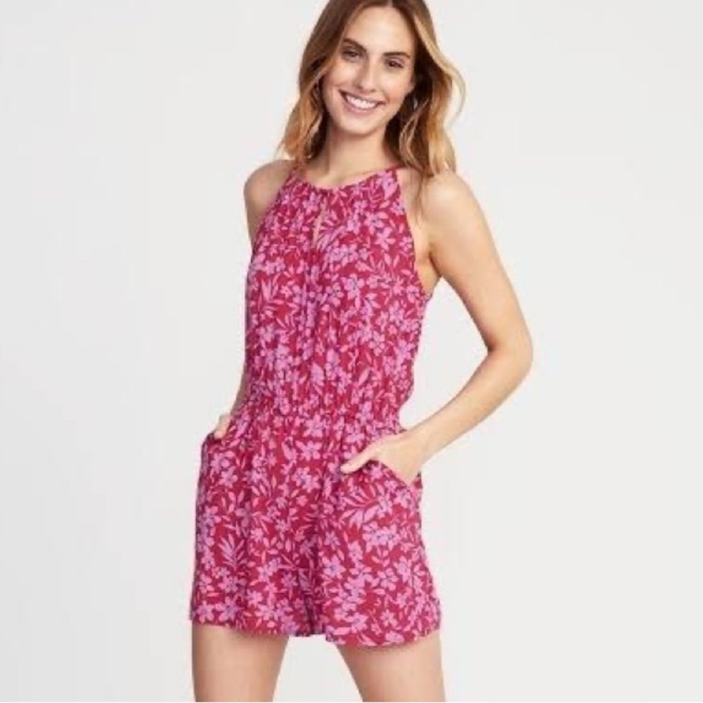 Women’s Medium Floral Romper Shorts One Piece Old Navy